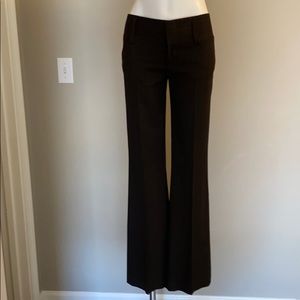 Brown pinstripe bootcut dress pants